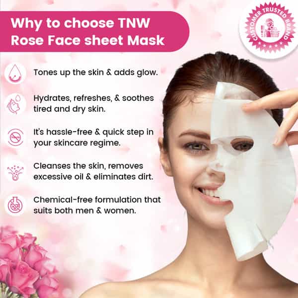 Tnw The Natural Wash Rose Face Sheet Mask