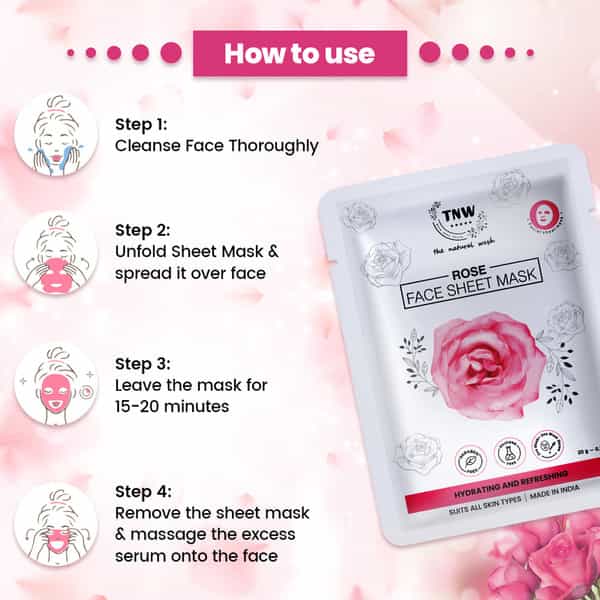 Tnw The Natural Wash Rose Face Sheet Mask