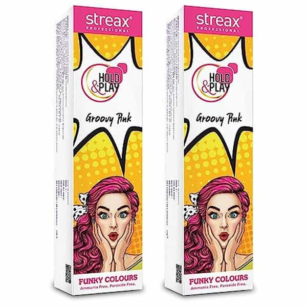 Streax Professional Hold & Play Funky Colours - Groovy Pink 100 G X Pack Of 2