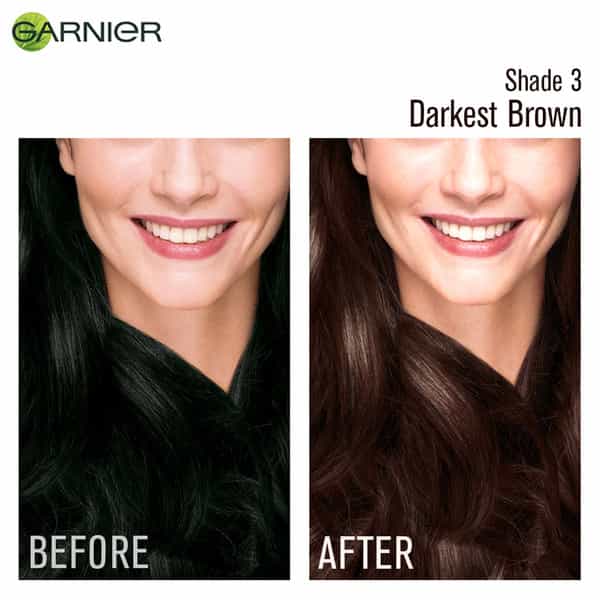 Garnier Color Naturals Creme Shade 3 Darkest Brown (70Ml + 60G) Hair Color Box Of 130 Ml