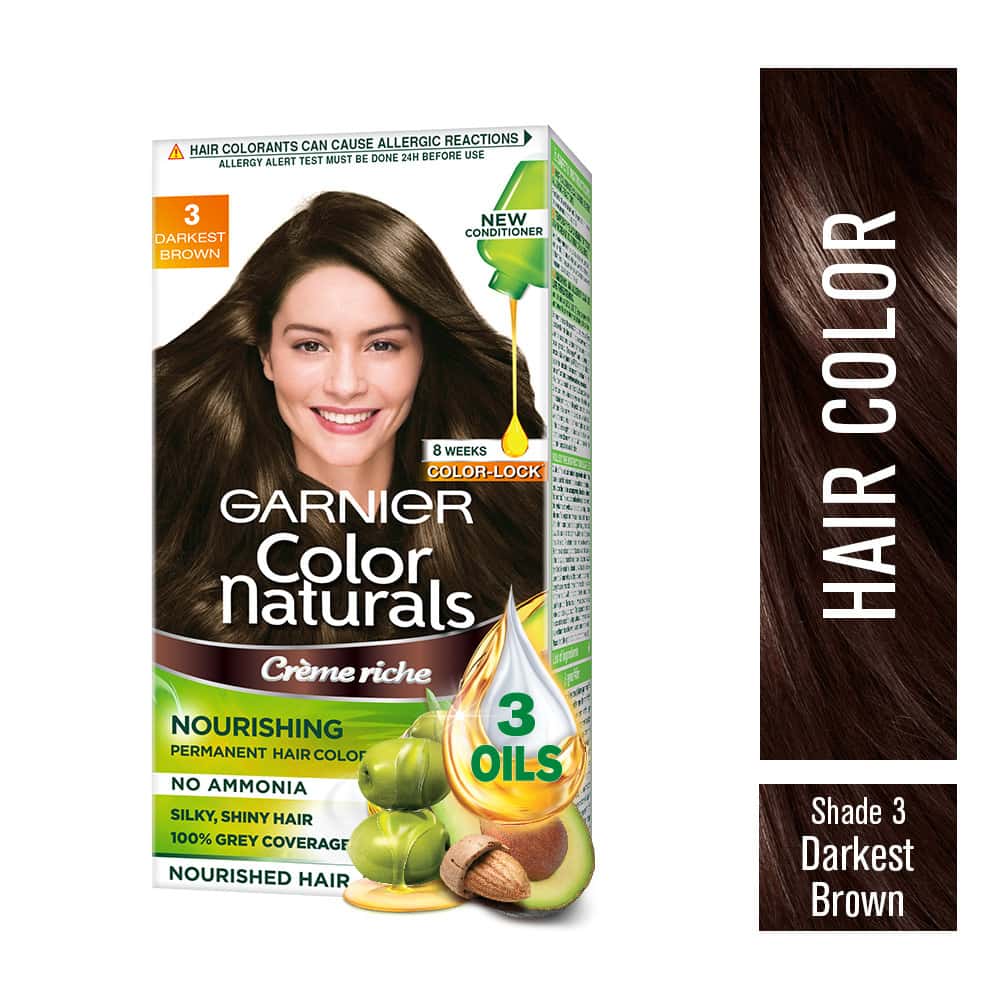 Buy Garnier Color Naturals CrÈMe Shade 3 Darkest Brown ...