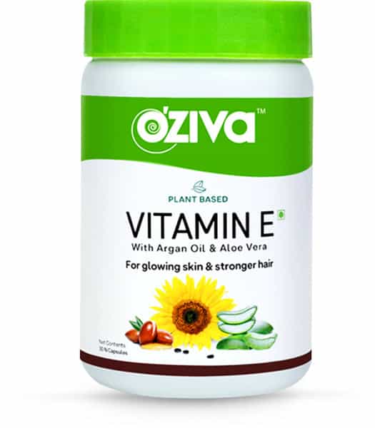 Oziva Plant Based Vitamin E 30 Capsules | Glowing Skin & Stronger Hair