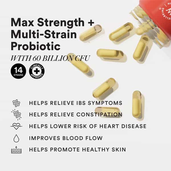 Wellbeing Nutrition Slow Daily Probiotics Clinically Proven 60 Billion Cfu | 14 Unique Strains