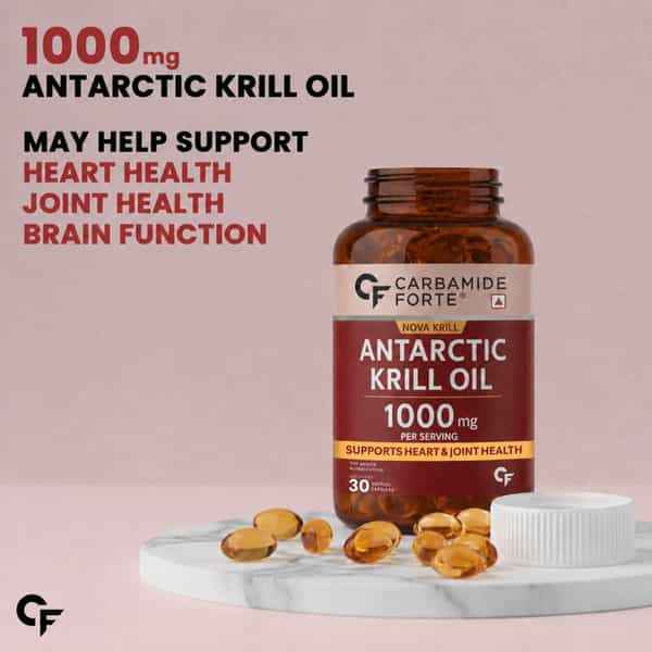 Carbamide Forte Antarctic Krill Oil 1000Mg | For Heart & Joint Health | 30 Softgels