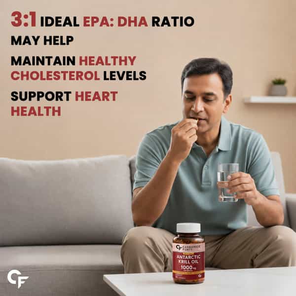 Carbamide Forte Antarctic Krill Oil 1000Mg | For Heart & Joint Health | 30 Softgels