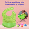 Baby Story Waterproof Baby Bib With Food Catching Pocket (Green)