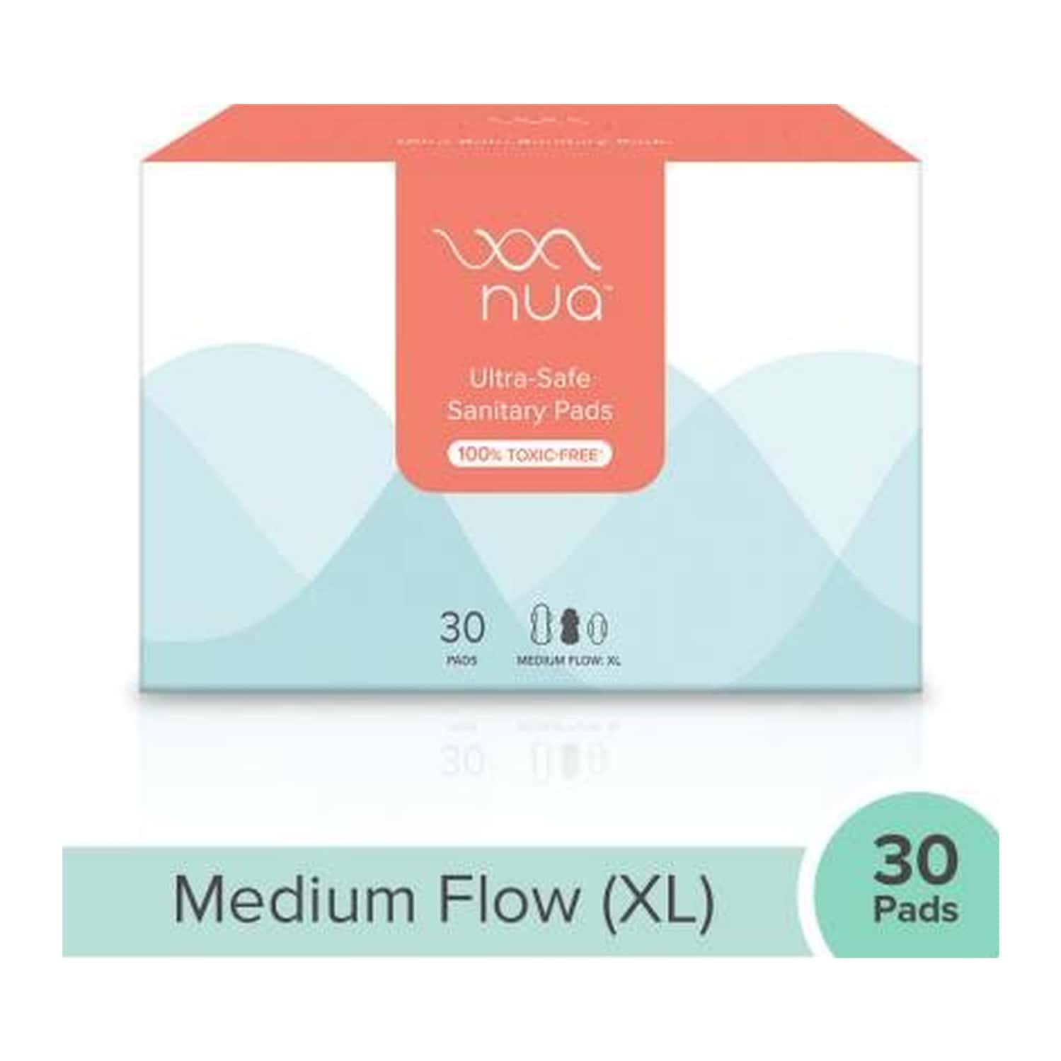 Nua Ultra Thin Sanitary Pads For Women All Xl: 30 Pads - Without Disposable Cover (Pack Of 30)