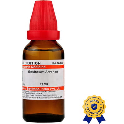Buy DR. WILLMAR SCHWABE INDIA EQUISETUM ARVENSE DILUTION 12 CH LIQUID 30 ML  PACK OF 2 Online & Get Upto 60% OFF at PharmEasy