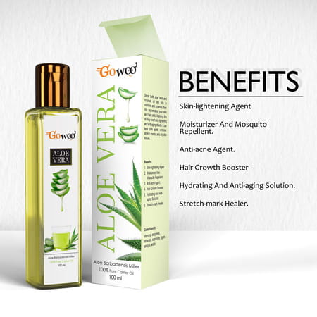 Pack Of 2 S&Alwood Essential Oil & Aloe Vera Carrier Oil - 100% Pure & Natural Oil