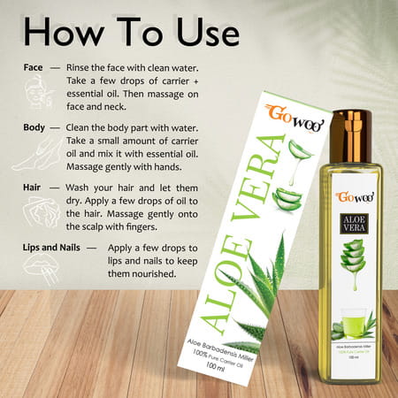 Pack Of 2 S&Alwood Essential Oil & Aloe Vera Carrier Oil - 100% Pure & Natural Oil