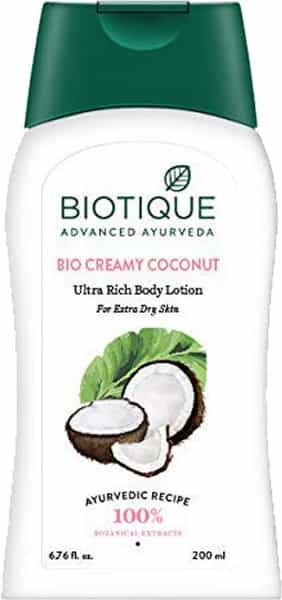 Biotiquebio Creamy Coconut Ultra Rich Body Lotion For Extra Dry Skin180 Ml
