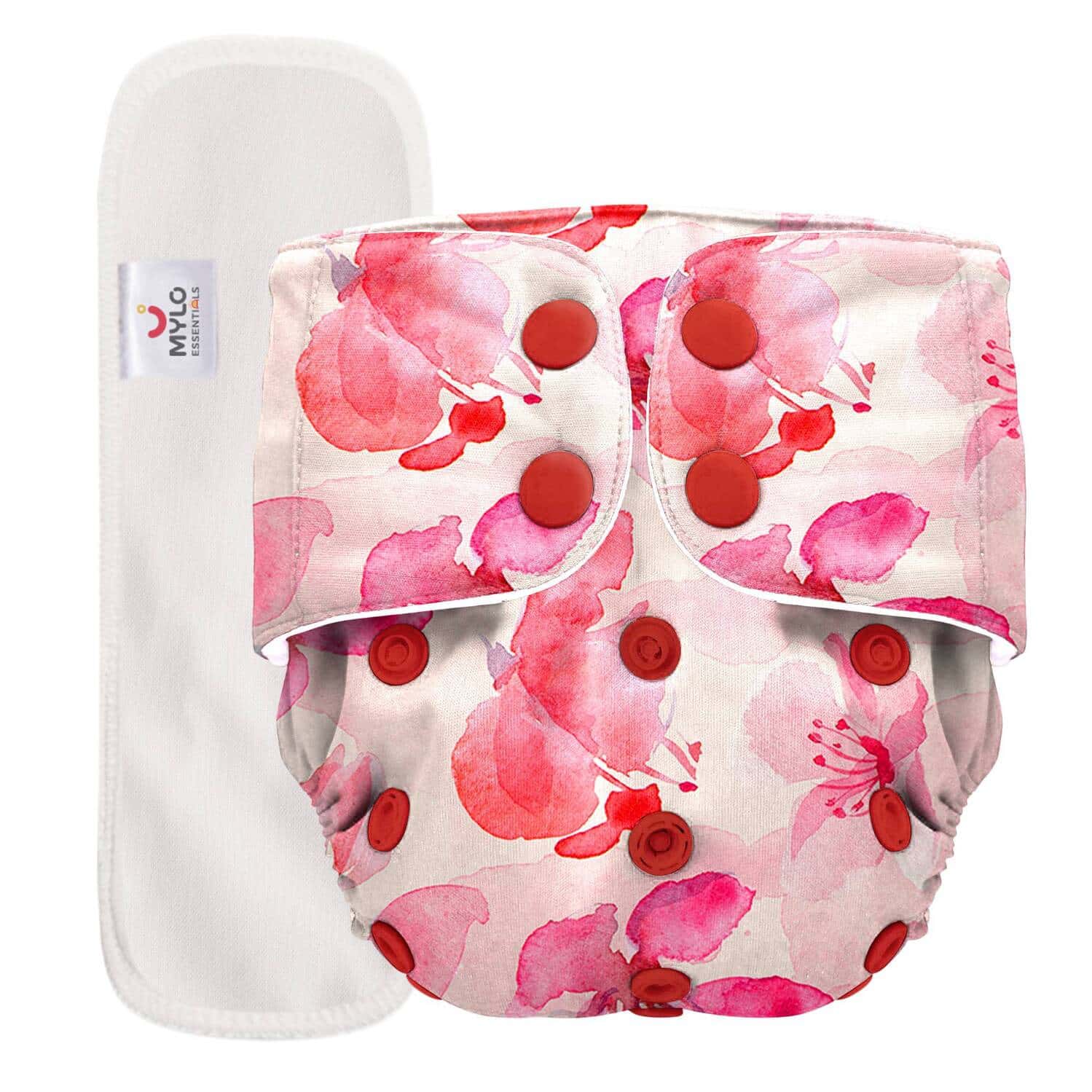 Mylo Adjustable & Reusable Cloth Diaper - Cherry Blossom - Pack Of 1