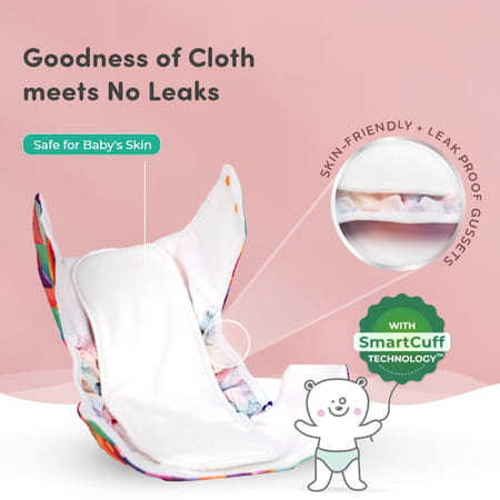 Mylo Adjustable & Reusable Cloth Diaper - Cherry Blossom - Pack Of 1