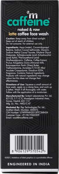 Mcaffeine Coffee & Milk Face Wash For 24Hr Moisturization - Soap Free Cleanser With Shea Butter