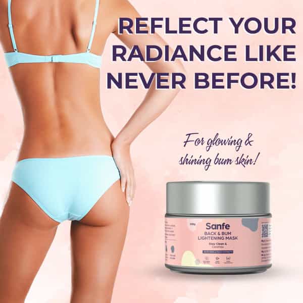 Sanfe Back & Bum Lightening Mask For Women With Aloevera & Peach Extracts - 100G