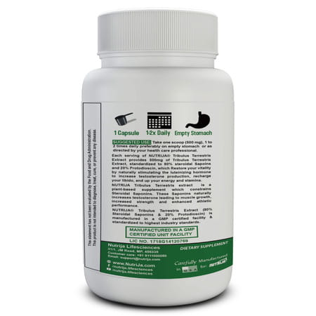 Nutrija Tribulus Terrestris Extract Is Standardized To 80% Steroidal Saponins - 50 Grams