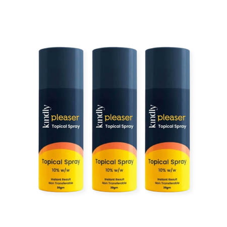 Kindly Health Pleaser Topical Spray | Non-Transferrable Spray For Men | 60 Gm | Pack Of 3