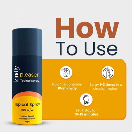 Kindly Health Pleaser Topical Spray | Non-Transferrable Spray For Men | 60 Gm | Pack Of 3