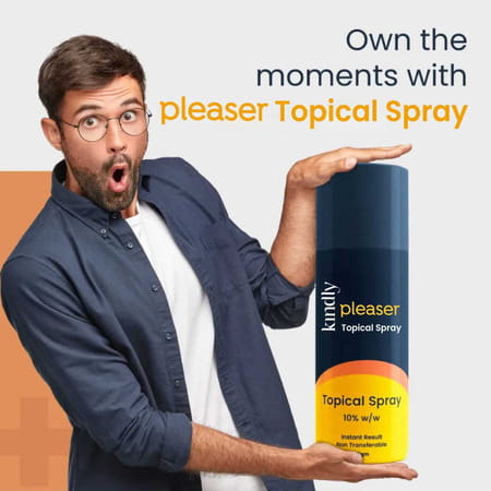 Kindly Health Pleaser Topical Spray | Non-Transferrable Spray For Men | 60 Gm | Pack Of 3