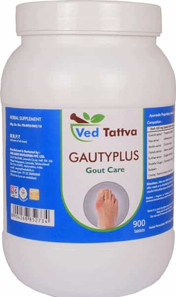 Ved Tattva Gautyplus 900 Tablets | Natural Supplement For Gaut Care Uric Acid Support (Pack Of 2)