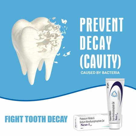 Sidhbali Next-1 Gel | Potassium Nitrate & Sodium Monofluorophosphate Gel | Fights Tooth Decay - 50g