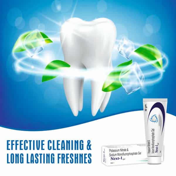 Sidhbali Next-1 Gel | Potassium Nitrate & Sodium Monofluorophosphate Gel | Fights Tooth Decay - 50G