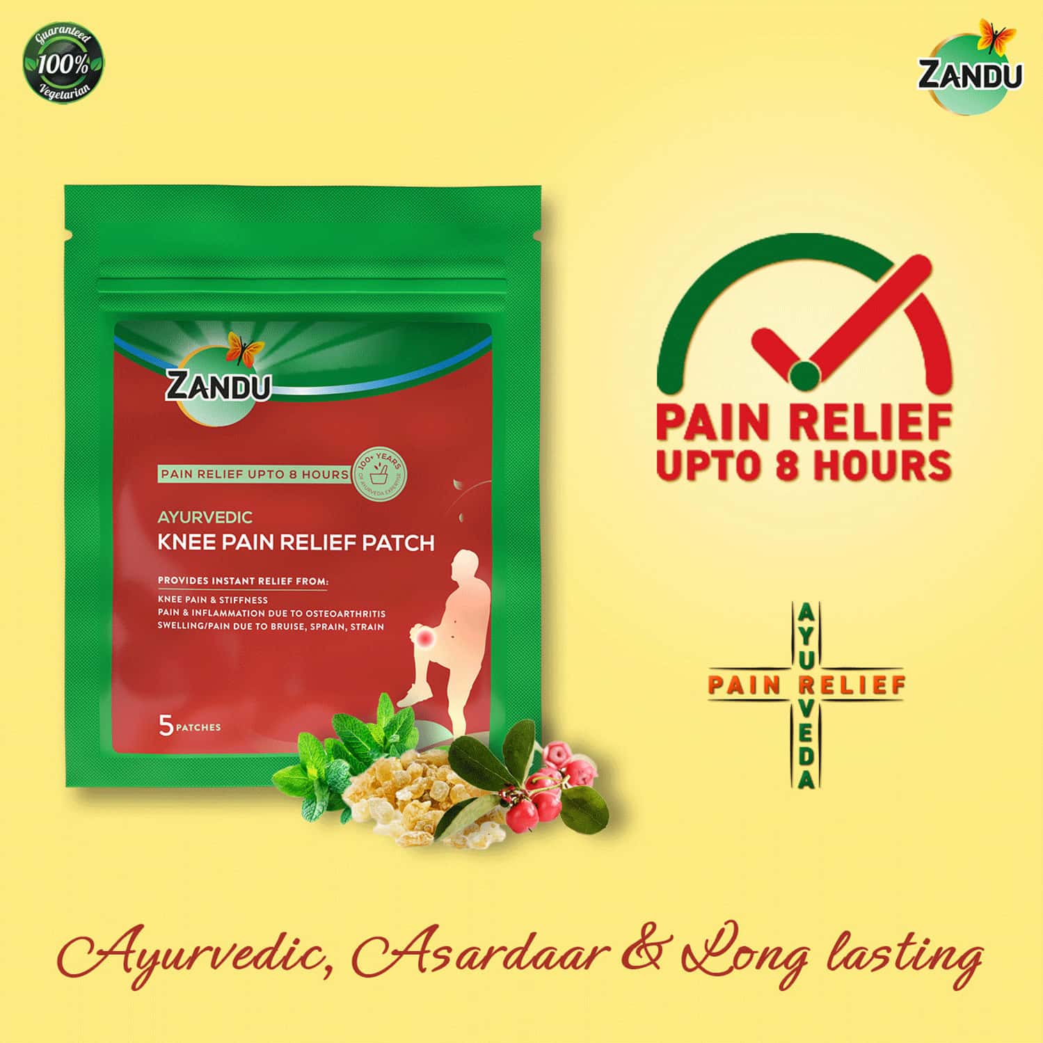 Buy ZANDU AYURVEDIC KNEE PAIN RELIEF PATCH (PACK OF 5 PATCHES) Online