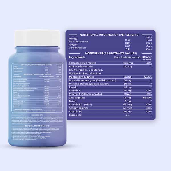 Exerfit Calcium D3 Bone & Joint Health Formula For Women And Men (60 Tablets)