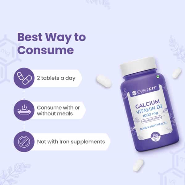 Exerfit Calcium D3 Bone & Joint Health Formula For Women And Men (60 Tablets)