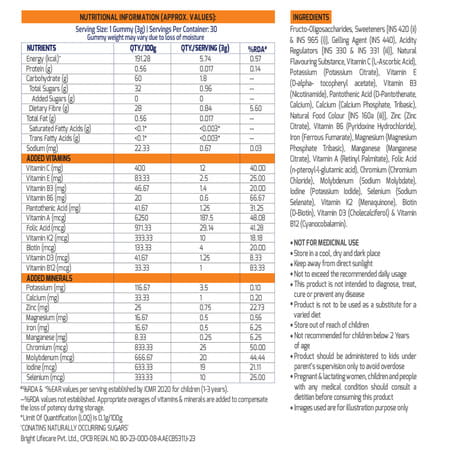 Gritzo Super Gummies| Multivitamin For Kids (Natural Orange Flavour| 30 Gummies)