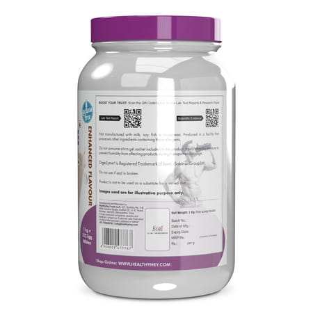 Healthyhey Nutrition Egg White Protein - Instant Mix- 80% Protein 1 Kg Chocolate