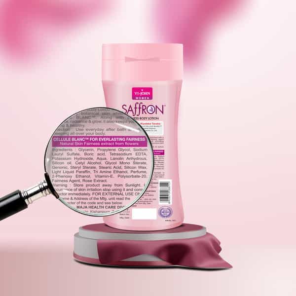Vi-John Saffron Fliptop Rose Fairnes Body Lotion For Men & Women 250Ml Pack Of 2