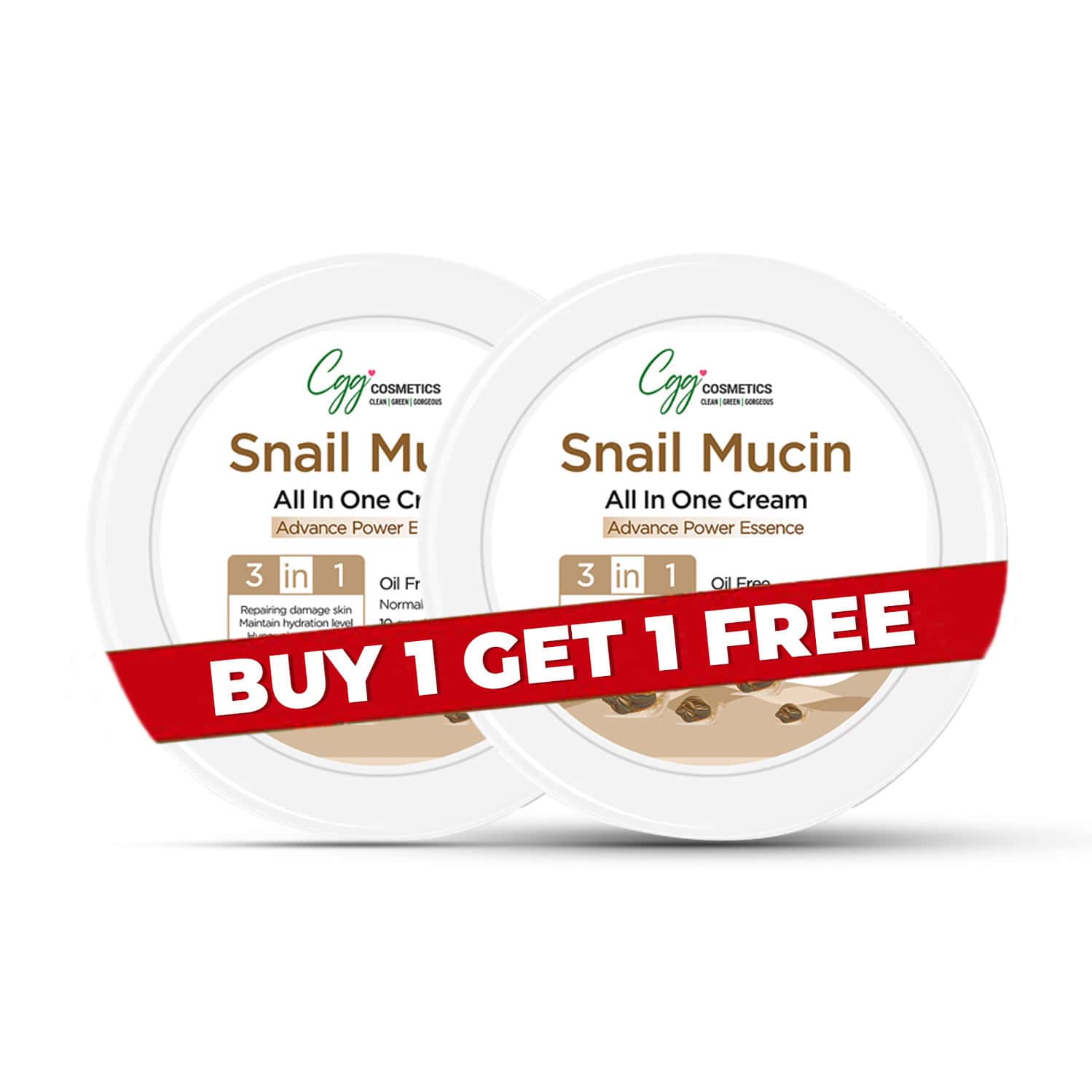 Cgg Cosmetics Snail Mucin All In One Cream 90g( Buy1 Get 1)