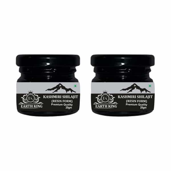 Earth King Kashmiri Shilajit/Shilajit Resin | Raw Shilajit | (Semi Liquid) - 40Gm (Pack Of 2)