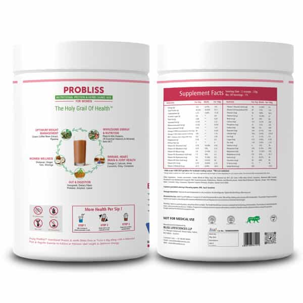 Probliss Women Nutritional Protein And Herbs | High Concentration Of Protein - 500G Chocolate