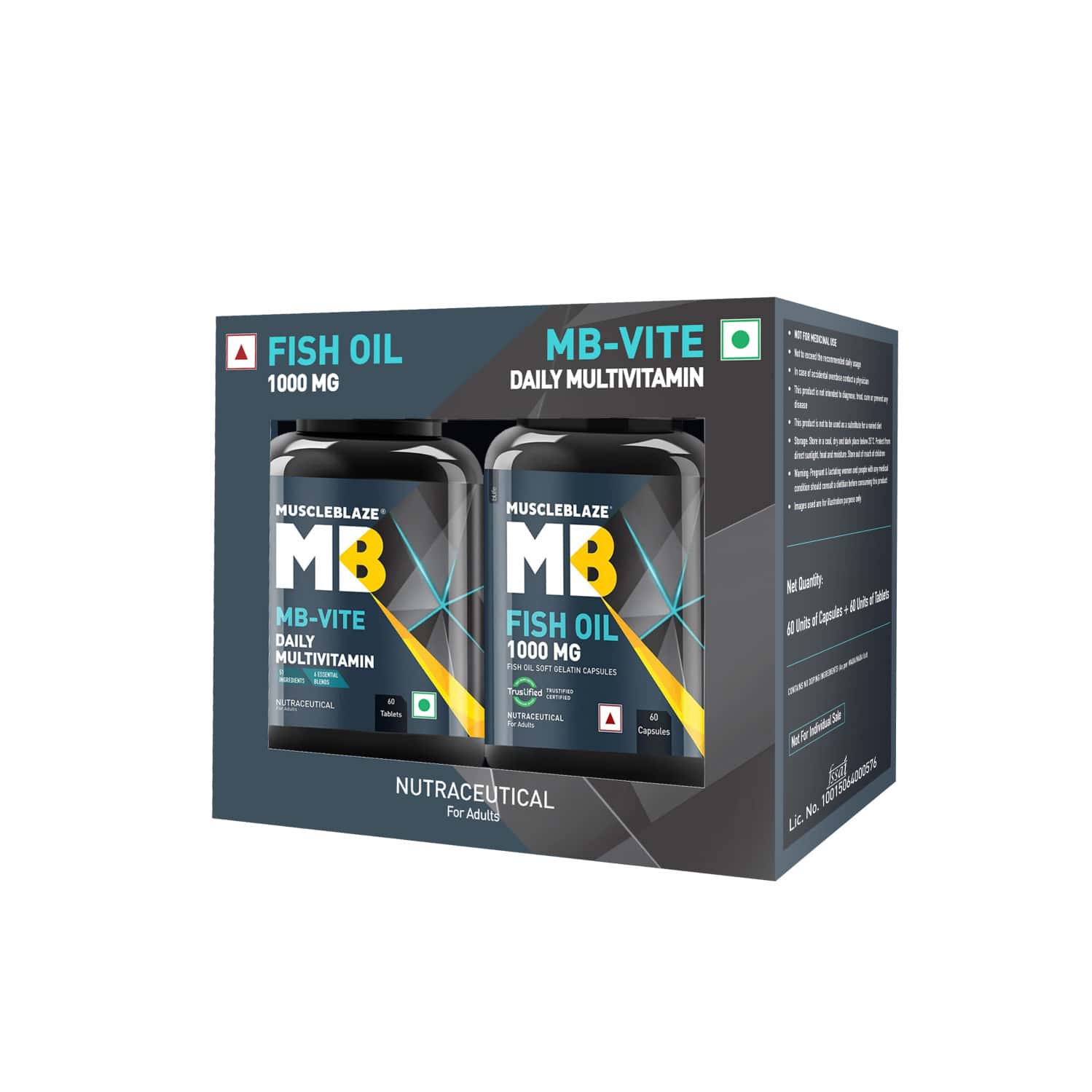 Muscleblaze Mb- Vite & Fish Oil 1000mg Combo Pack (2 X 60 Tablets)