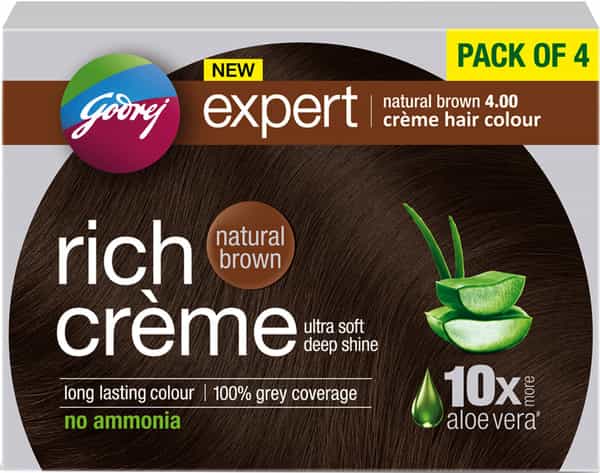Godrej Expert New Creme Hair Colour - Natural Brown - Pack Of 4