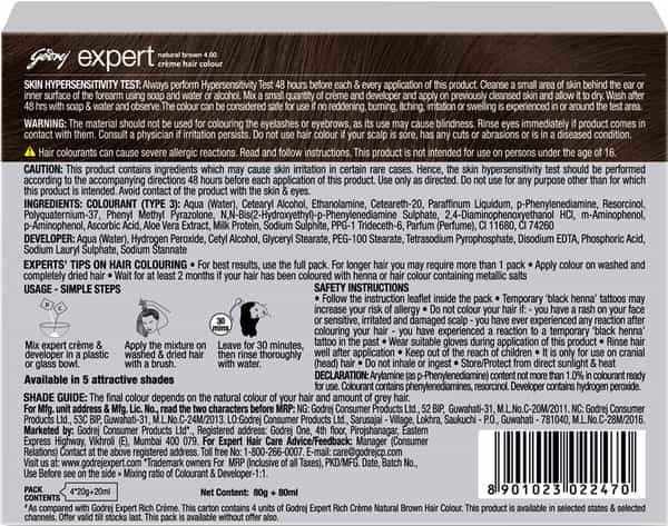 Godrej Expert New Creme Hair Colour - Natural Brown - Pack Of 4