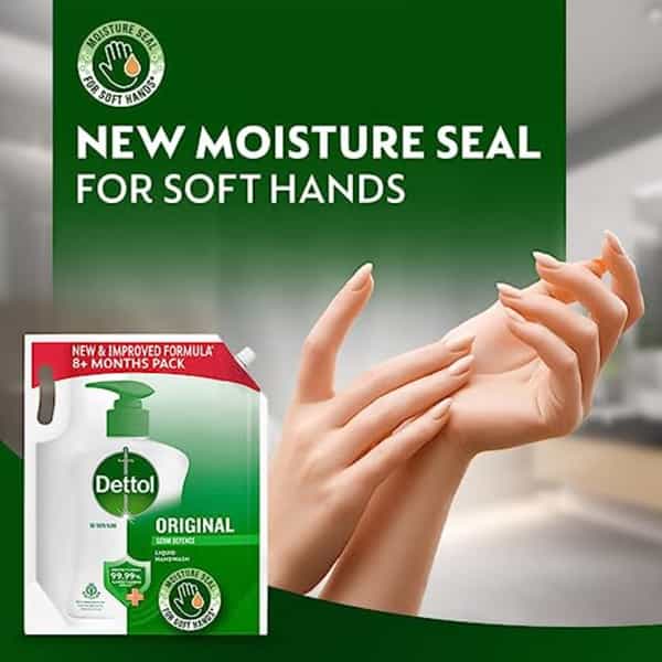 Dettol Original Germ Defence Liquid Handwash - 1.5L(8+ Months Pack)
