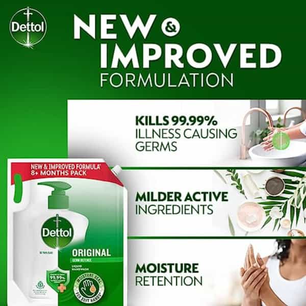 Dettol Original Germ Defence Liquid Handwash - 1.5L(8+ Months Pack)