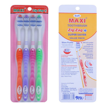 Maxi Zigzag+ Super Saver Pack Soft Toothbrush (Pack Of 24)