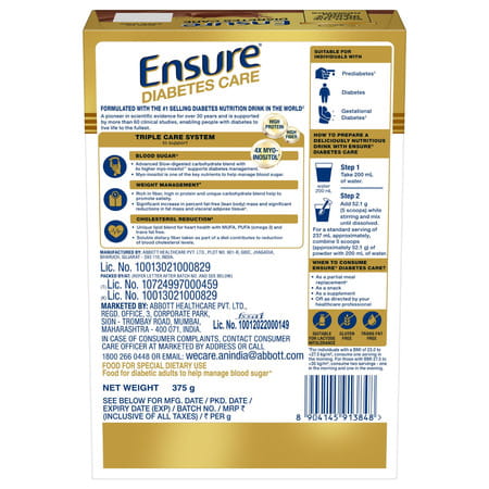 Ensure Diabetes Care Specialized Nutrition Drink Chocolate - 400G Box