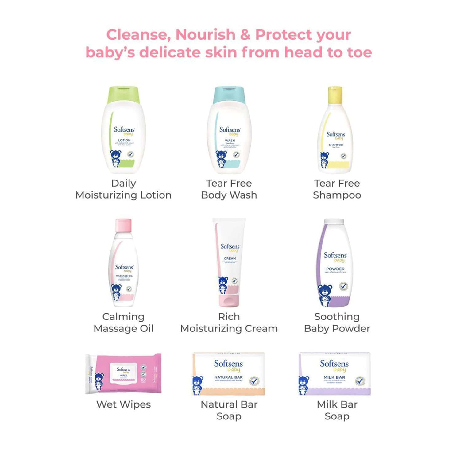 Buy SOFTSENS BABY COMPLETE BABY BATH & SKIN ESSENTIALS SET Online & Get
