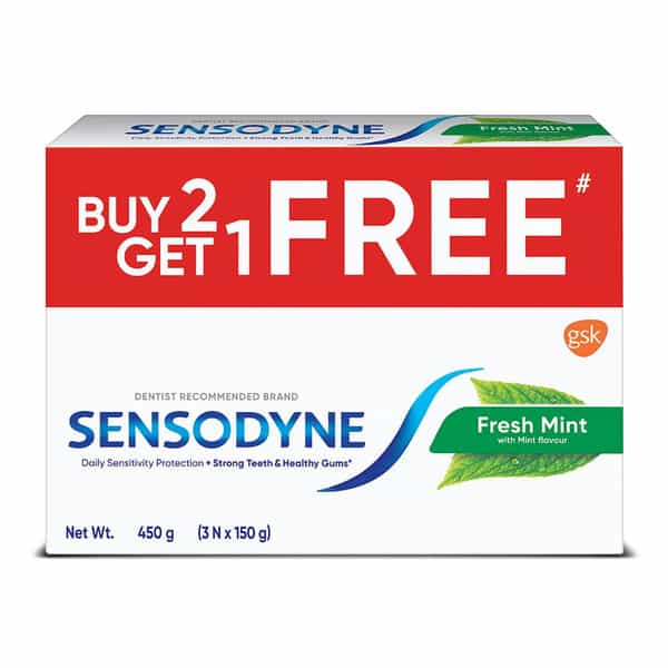 Sensodyne Fresh Mint Toothpaste Sensitivity Relief,Cavity Protection, Bad Breath Treatment 450 Grams