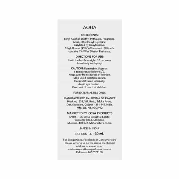 Ossa Magnet Aqua Eau De Parfum | Bergamot | Patchouli | Cedarwood | Sandalwood | Musk | Unisex 30Ml