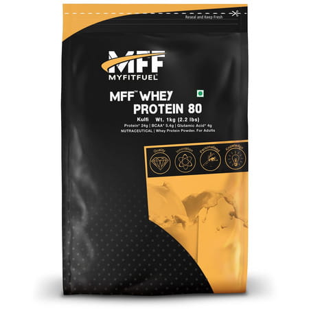 Myfitfuel Mff Whey Protein 80 | 1kg | 30 Servings (Kulfi)| Whey Protein Concentrate
