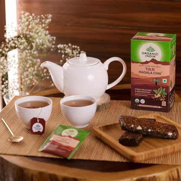 Organic India Tulsi Masala Chai 25 Teabags Box