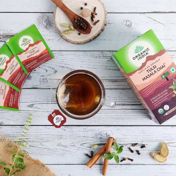Organic India Tulsi Masala Chai 25 Teabags Box