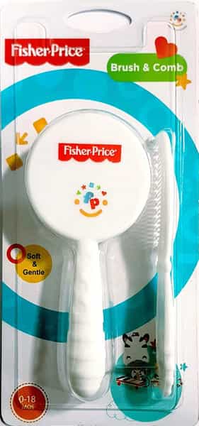 Fisher Price Ultracare Baby Hairbrush And Comb Set For Newborns White