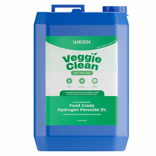 Wesol Food Grade Hydrogen Peroxide 3% Vegetable & Fruit Cleaner 5 Ltr